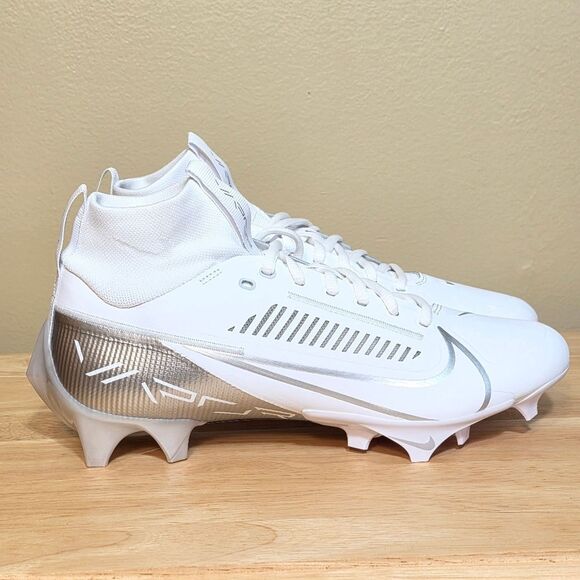 Nike Vapor Edge Pro 360 2 Football Cleats White Silver DA5456-102 Men's Size 8.5 - Picture 1 of 6